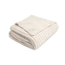 Load image into Gallery viewer, Giving Collection-Cream Ribbed Throw Blanket