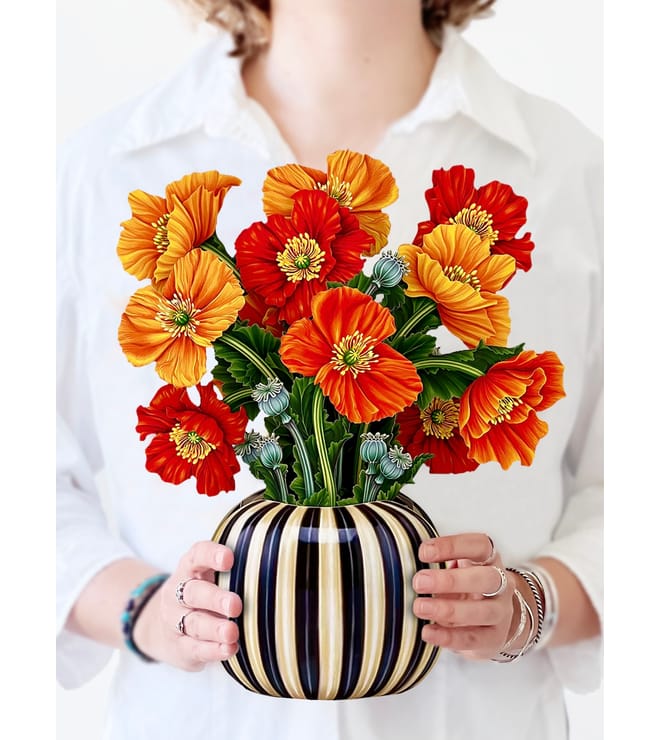 Forever Floral Pop Open Bouquet PAPER FLOWERS French Poppies Design